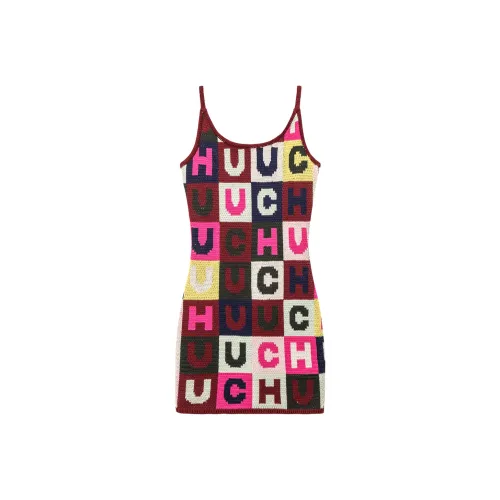 CHUU Винтажное красное женское платье без рукавов