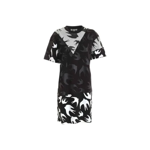 Alexander McQueen Black Женские Короткие Платья с Рукавами