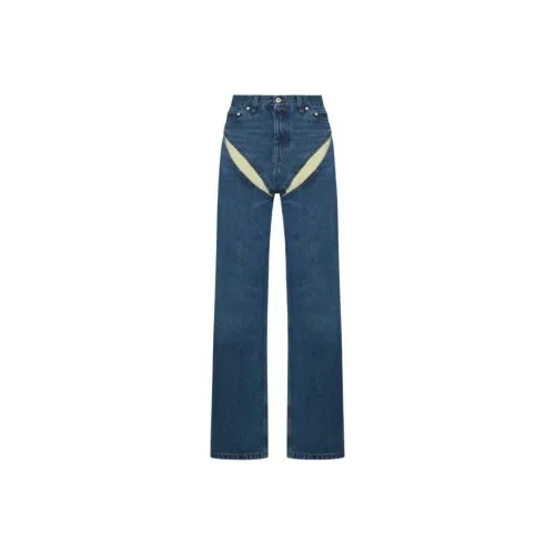 Y/Project Женские джинсы синего цвета