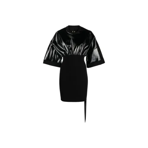 Rick Owens DRKSHDW Черное Женское Короткое Платье с Рукавами