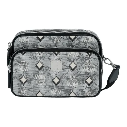 MCM Klassik Visetos Жаккардовая ткань Сумка через плечо Маленькая Женская Серый