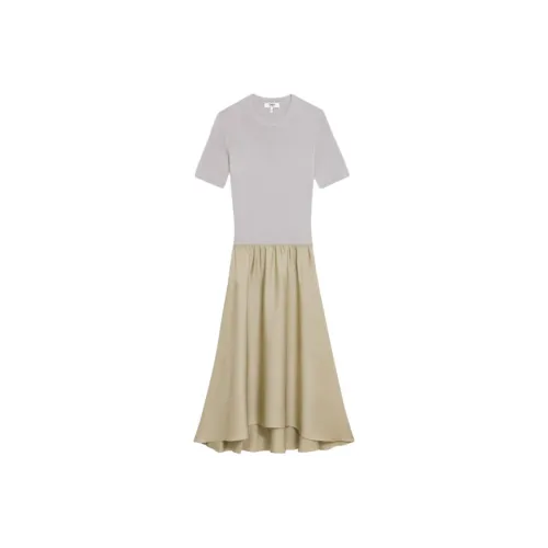 THEORY Дизайнер Co Автор Коллекция Короткий Рукав Платье Женское Серый Хаки