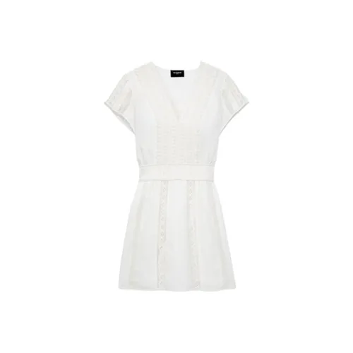 THE KOOPLES Белое Женское Короткое Платье с Рукавами