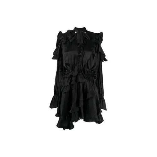 Off Белый SS21 Черный Женские Длинные Платья с Рукавами