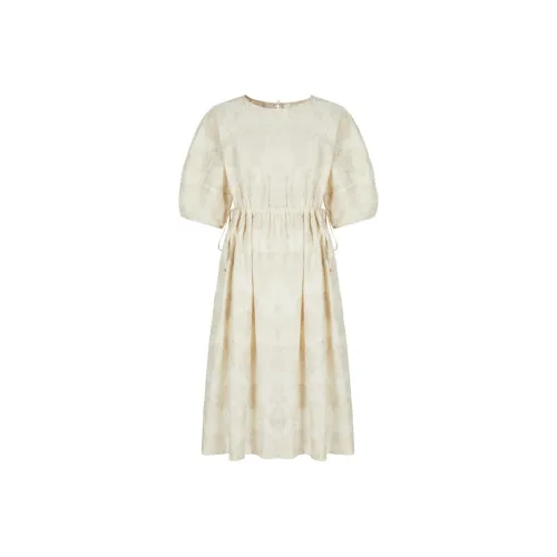 JZ. ANNAKRO FW24 Короткое платье с короткими рукавами женское абрикосового цвета