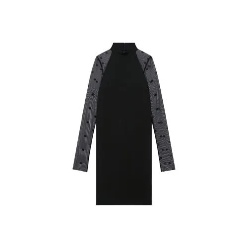 GIVENCHY FW21 Длинное платье с длинным рукавом женское черное