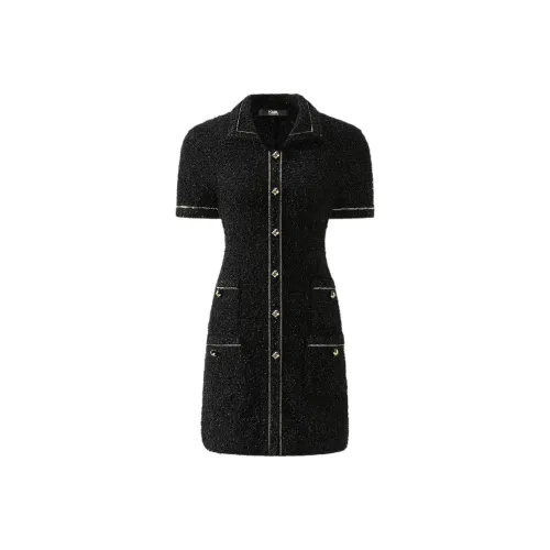KARL LAGERFELD Короткий рукав Платье Женское Черное