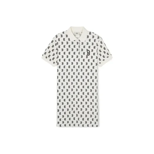 MLB MONOGRAM Коллекция Короткий рукав Платье Женское Кремовый