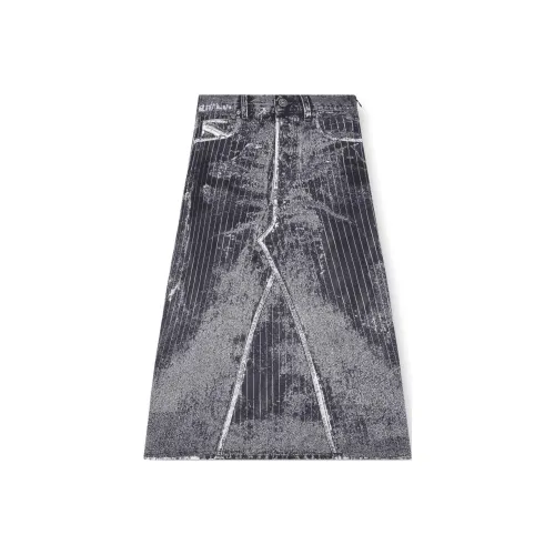 DIESEL FW24 Denim Long Skirt Women's Black