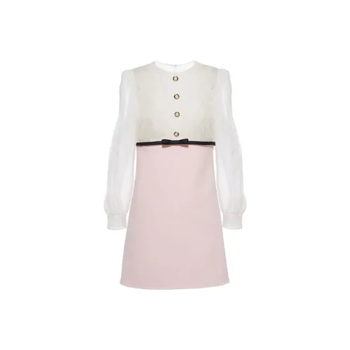 MIU MIU Розовые Женские Длинные Платья с Рукавами
