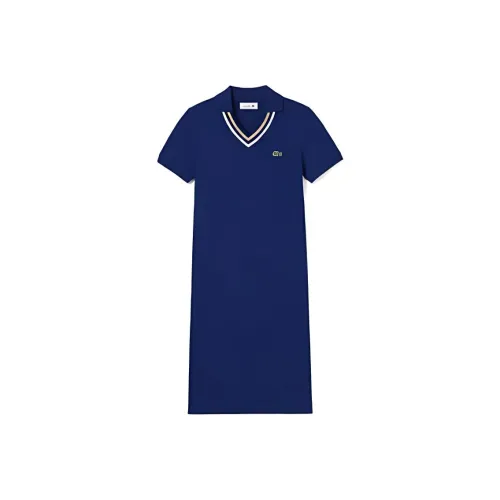 LACOSTE Синий Женские Платья с Коротким Рукавом