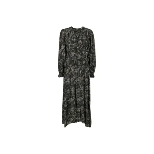 ISABEL MARANT Черное Женское Длинное Платье с Рукавами