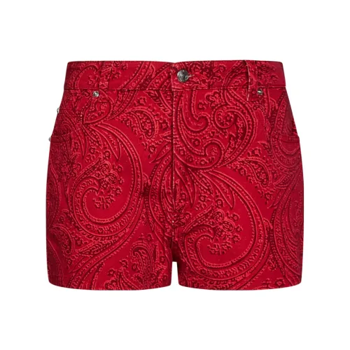 ETRO Красные Женские Повседневные Шорты