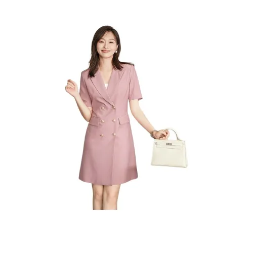 ONE SHALLOW Короткий рукав Платье Женское Фуксия