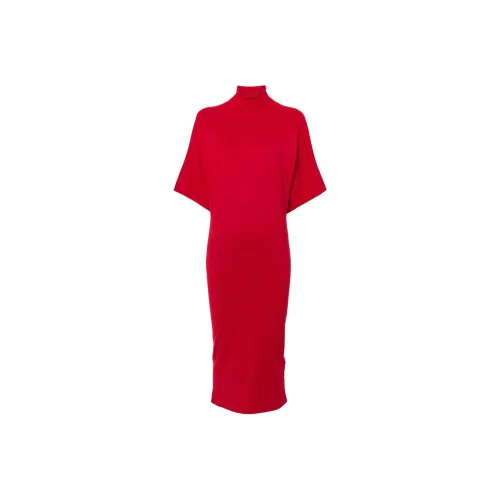 Semicouture Red Женские Короткие Платья с Рукавами