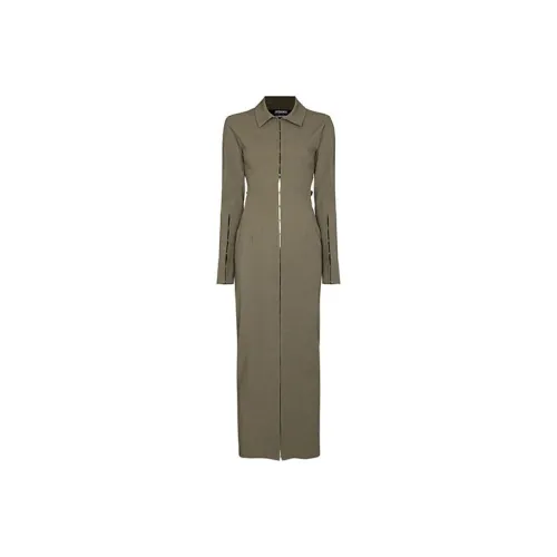 Jacquemus Зеленое Женское Длинное Платье с Рукавами