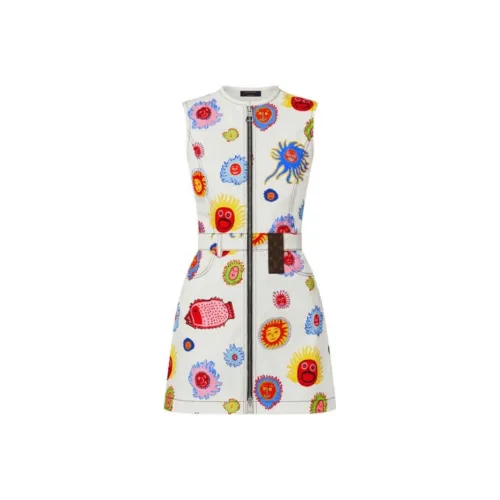 LOUIS VUITTON x Yayoi Kusama SS23 Без рукавов Платье Женское Белое