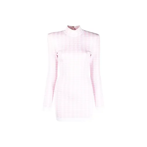 BALMAIN Розовые Женские Длинные Платья с Рукавами