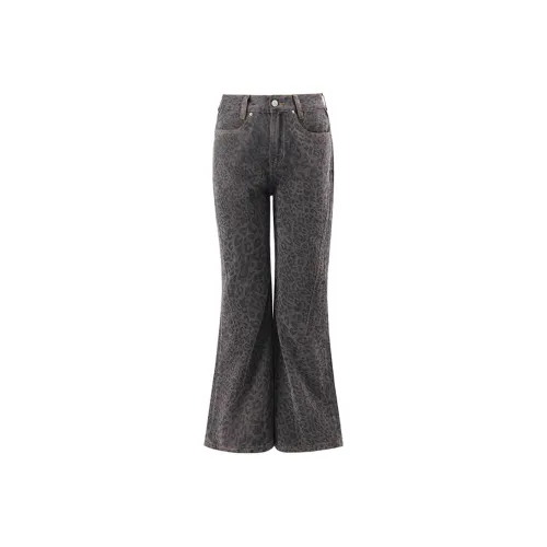 MJB Черно-серые Джинсы с принтом PANTHER для женщин