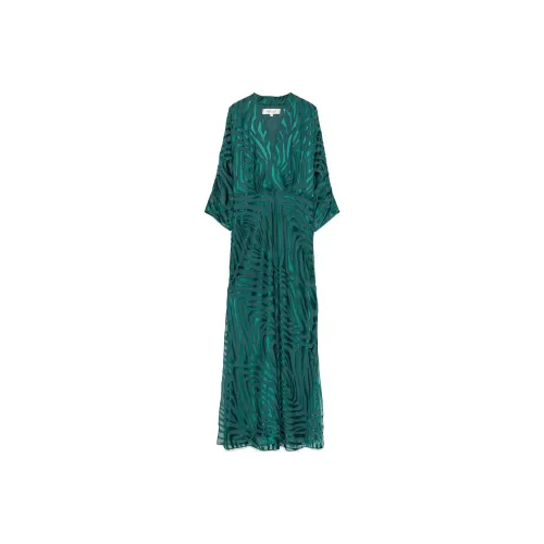 DVF Diane Von Furstenberg FW24 Короткое платье с короткими рукавами женское изумрудно-зеленый