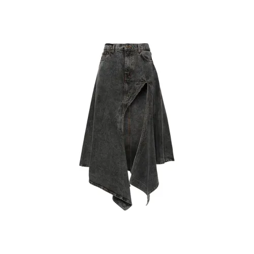 YProject SS24 Denim Long Skirt Women's Black