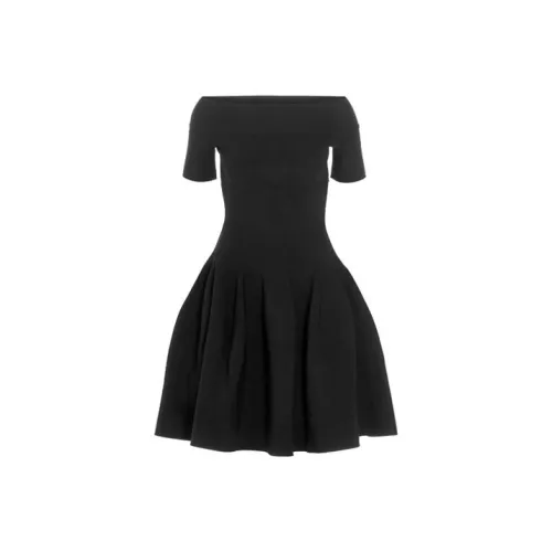 Alexander McQueen Короткий рукав Платье Женское Черное