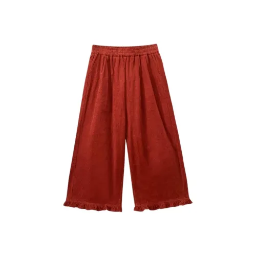 WUPODAMANVZHUANG Повседневные брюки Женские Hawthorn Красный