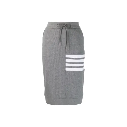 THOM BROWNE Серые Женские Вязаные Длинные Юбки
