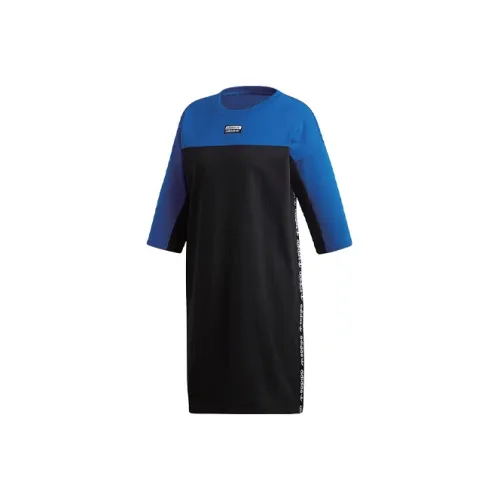 Adidas Originals Короткий рукав Платье Женское Коллегиальный синий