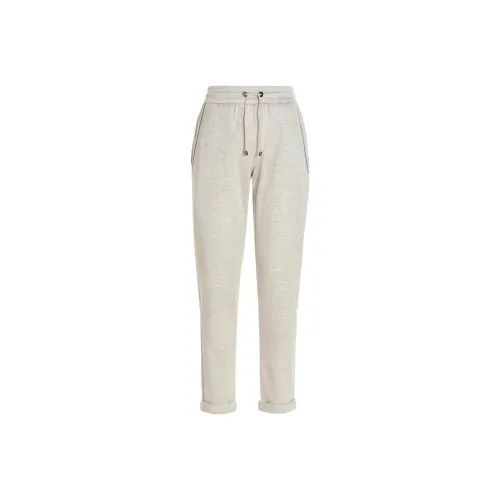 BRUNELLO CUCINELLI Серые Женские Вязаные Спортивные Брюки