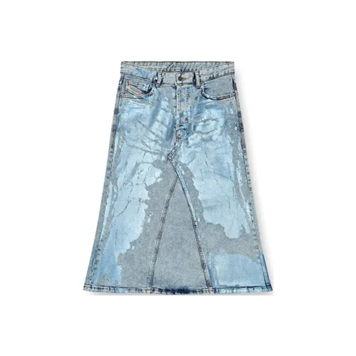DIESEL Деним Длинная Юбка Женская Синяя