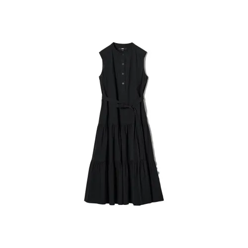 UNIQLO Без рукавов Платье Женское Черное