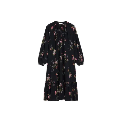 CELINE FW22 Длинное платье с длинными рукавами женское черное