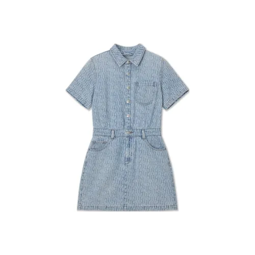 Levi's Короткий рукав платье женское светло-синее