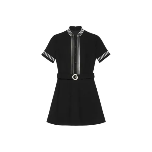 GUCCI Короткий рукав Платье Женское Черное