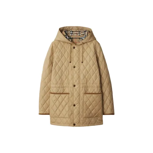 Burberry FW24 Хлопковый пуховик Женская льняная ткань