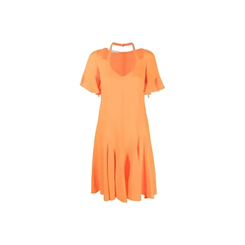 STELLA MCCARTNEY Апельсиновые Женские Платья с Коротким Рукавом
