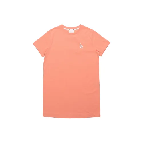 Mlb Base Logo Короткий рукав Платье Женское Апельсин