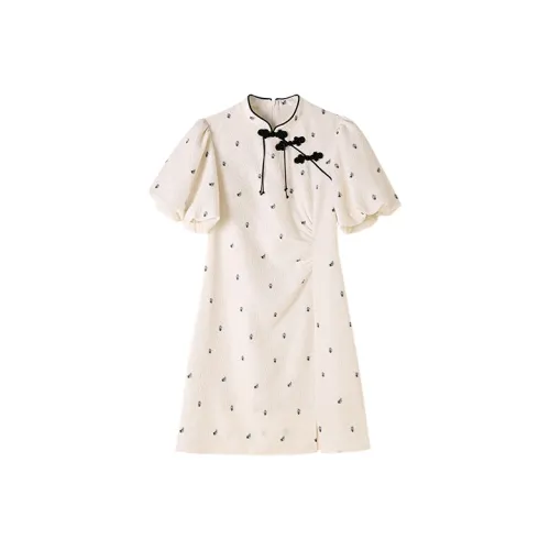 Pit Короткий рукав Платье Женское Цветочное