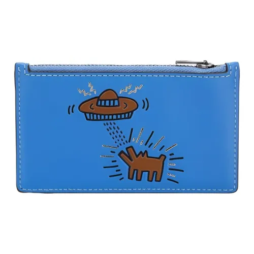 COACH Card Case Кожаный держатель для карт кошелек для монет мужской Северная Каролина синий