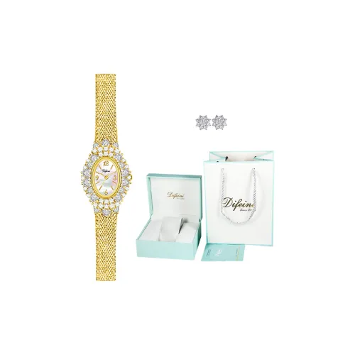 Difeini Кварцевый механизм нержавеющая сталь ремешок женские часы жемчужная раковина цвет циферблат часов