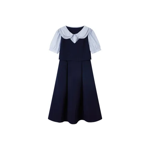 Pit Короткий рукав Платье Женское Темно-синий