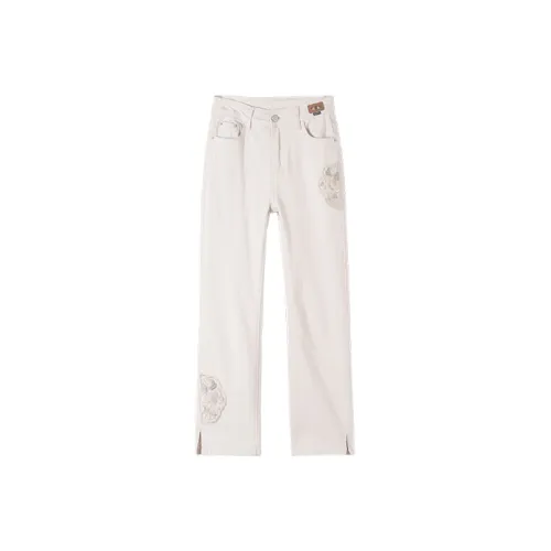 HIPPIEMISS Экрю Женские Джинсы