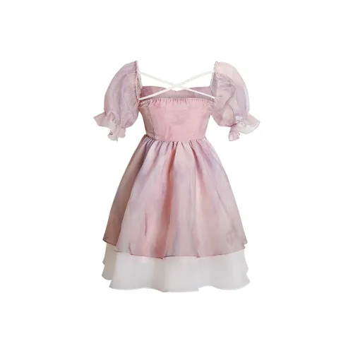 Bunny Nap Короткий рукав платье женское светло-фиолетовое