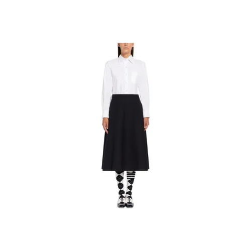 THOM BROWNE Морской синий Женские Длинные Платья с Рукавами