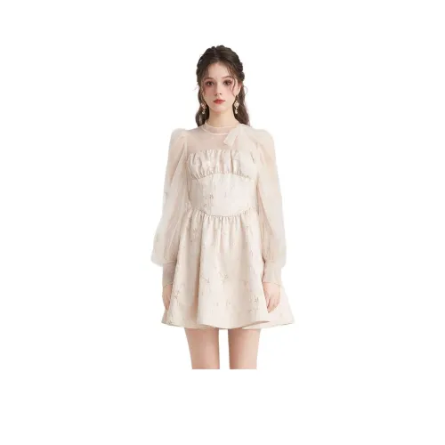 JORYAweekend Длинное платье с длинными рукавами женское шампанское