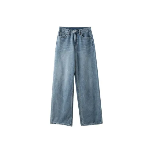 ANNECHEN Джинсы Женские Джинсовый Синий