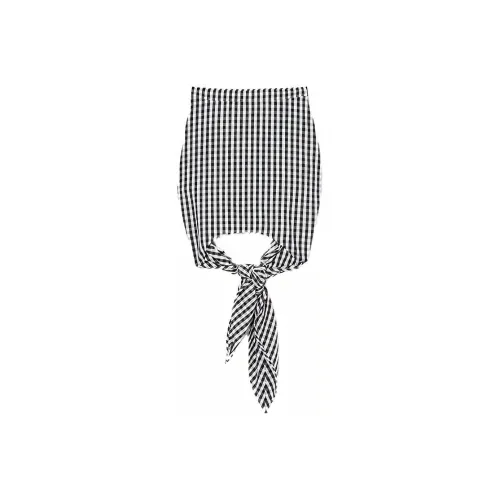 Burberry Кожа Длинная Юбка Женская Черная