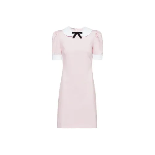 MIU MIU Розовые Женские Платья с Короткими Рукавами