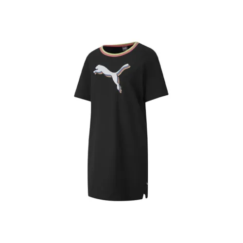 PUMA Короткий рукав Платье Женское Черное